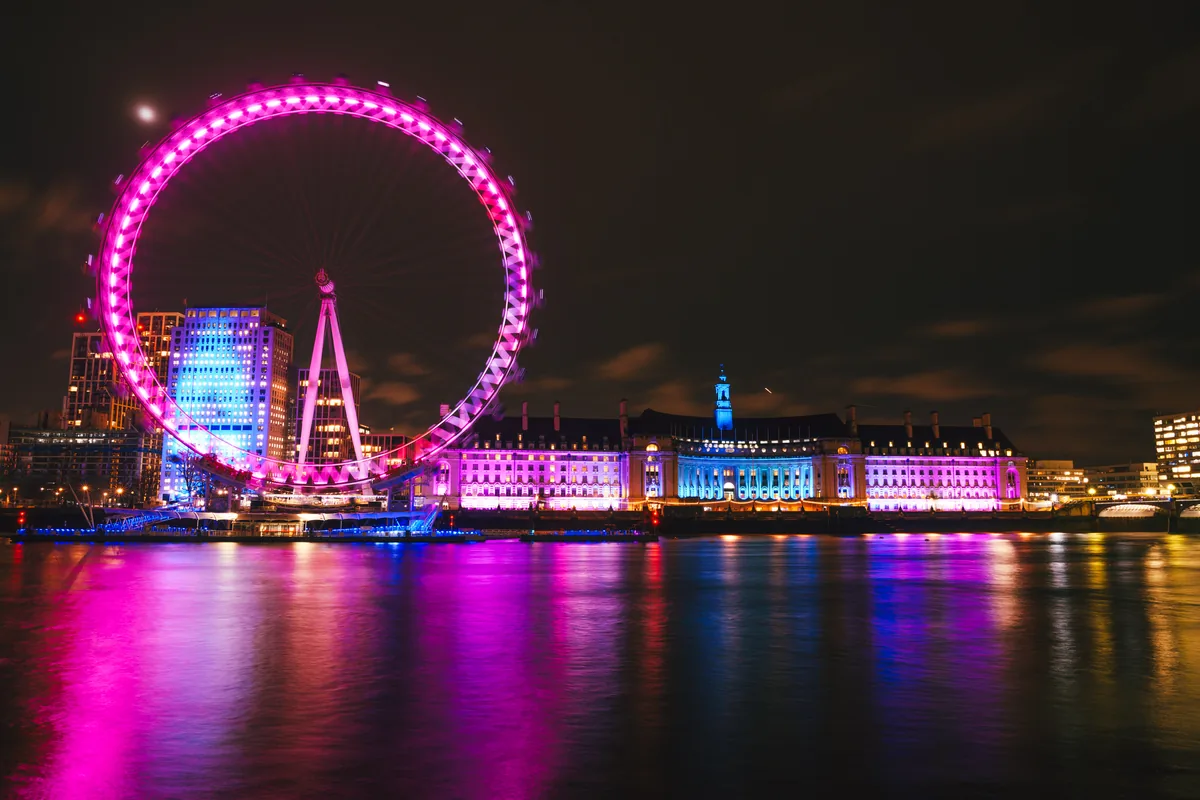 London Eye at night, England
