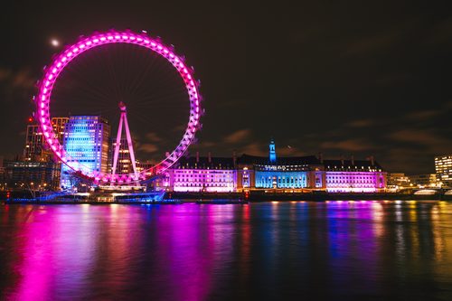 London Eye at night, England