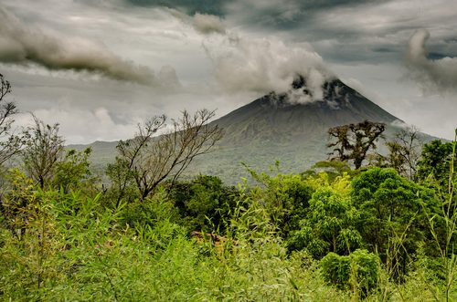 Arenal Volcano in the clouds, Costa Rica