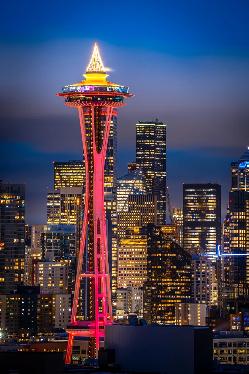 Space Needle in color, Seattle, Washington