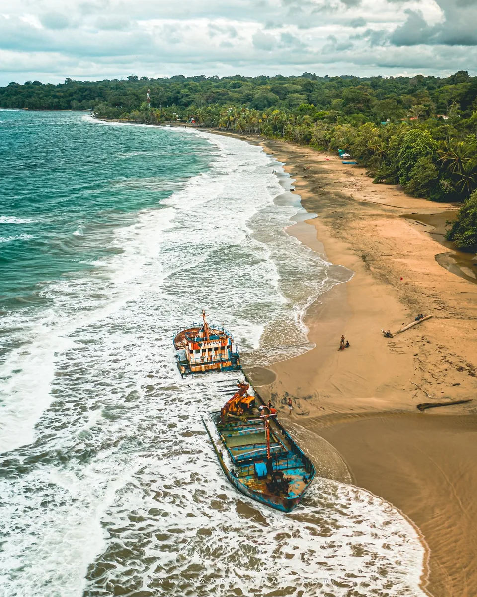 Shipwreck on the coast, Cahuita, Costa Rica
